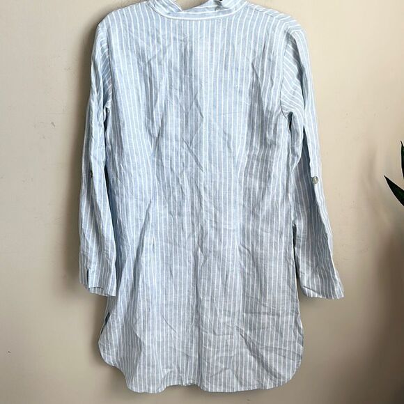 Soft Surroundings Striped Linen Shirt Dress S - Picture 6 of 7